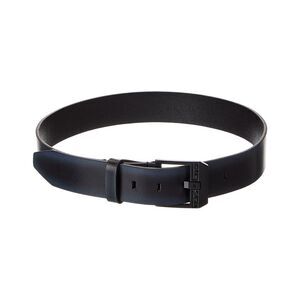 Diesel Logo Bluestar Leather Belt, Black